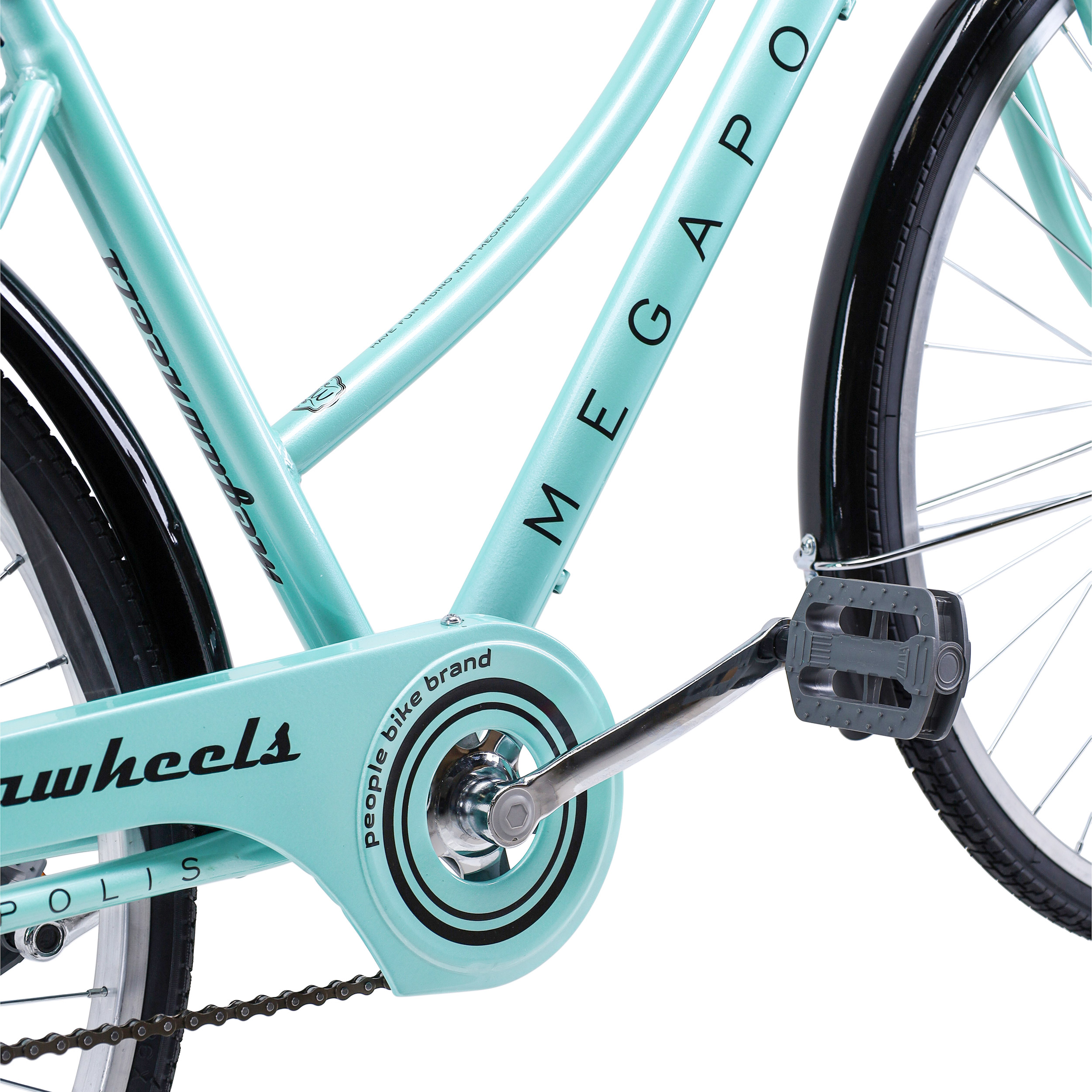 Велосипед городской MEGAWHEELS MEGAPOLIS 26" одна скорость, ножной тормоз, мятный