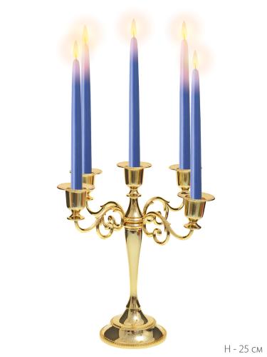 Подсвечник на 5 свечей 25 см золото / 6305G /уп 30/
