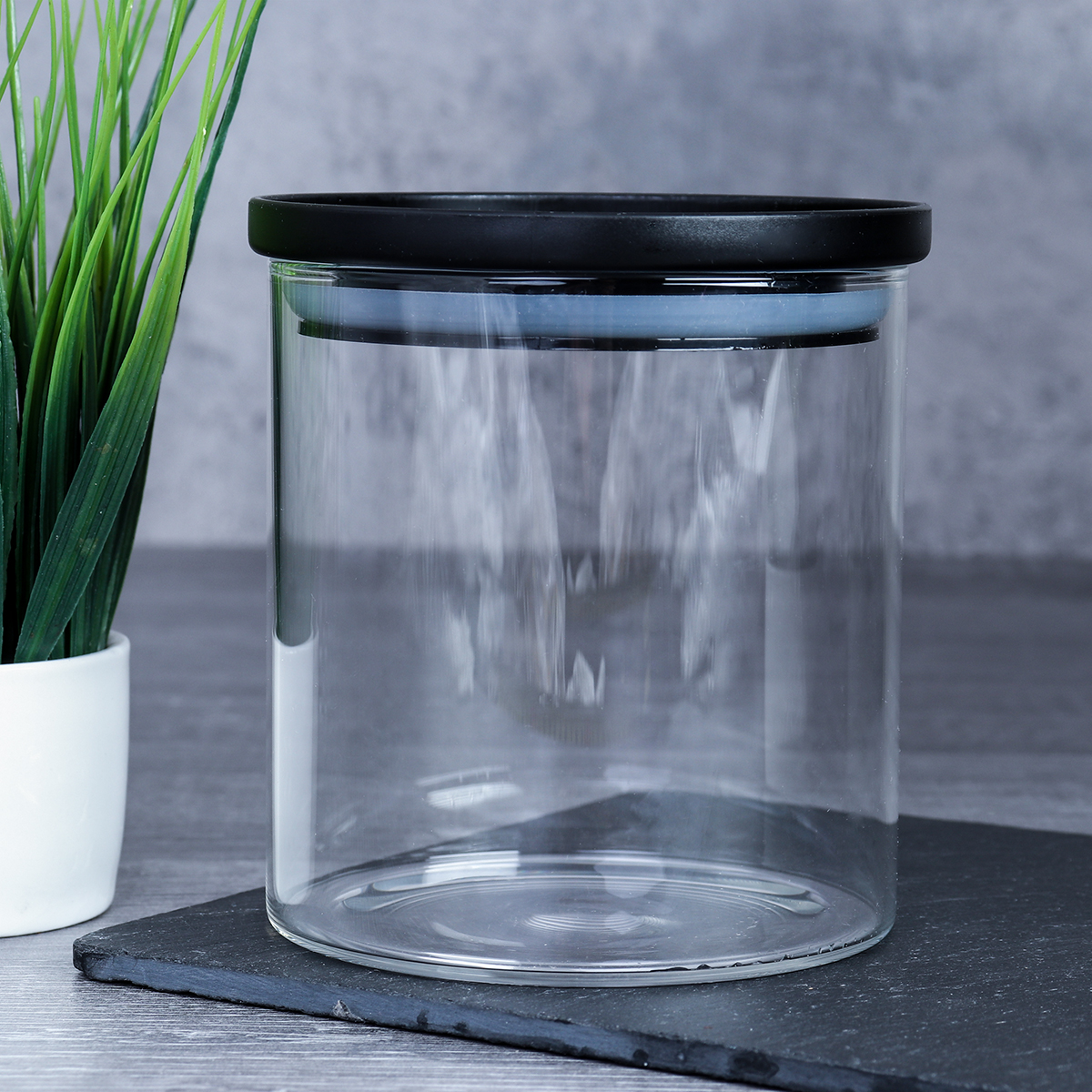 Банка для сыпучих пластиковая крышка 550 мл 95 мм/10 см АКЦИЯ / LCSC2429 /уп 100/ удобное хранение стекло