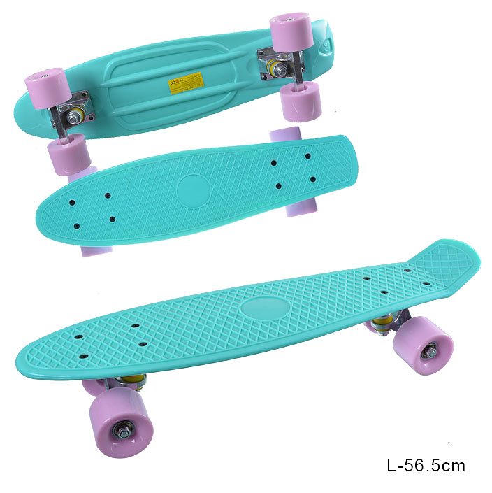 Пенни-борд Woohooo GO / Голубой + сиреневые PU колеса  / уп 8