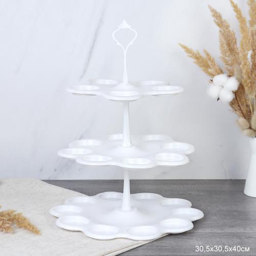 Ваза 3х ярусная пластик 30,5х30,5х40 см / P3X /уп 36/ фуршетница