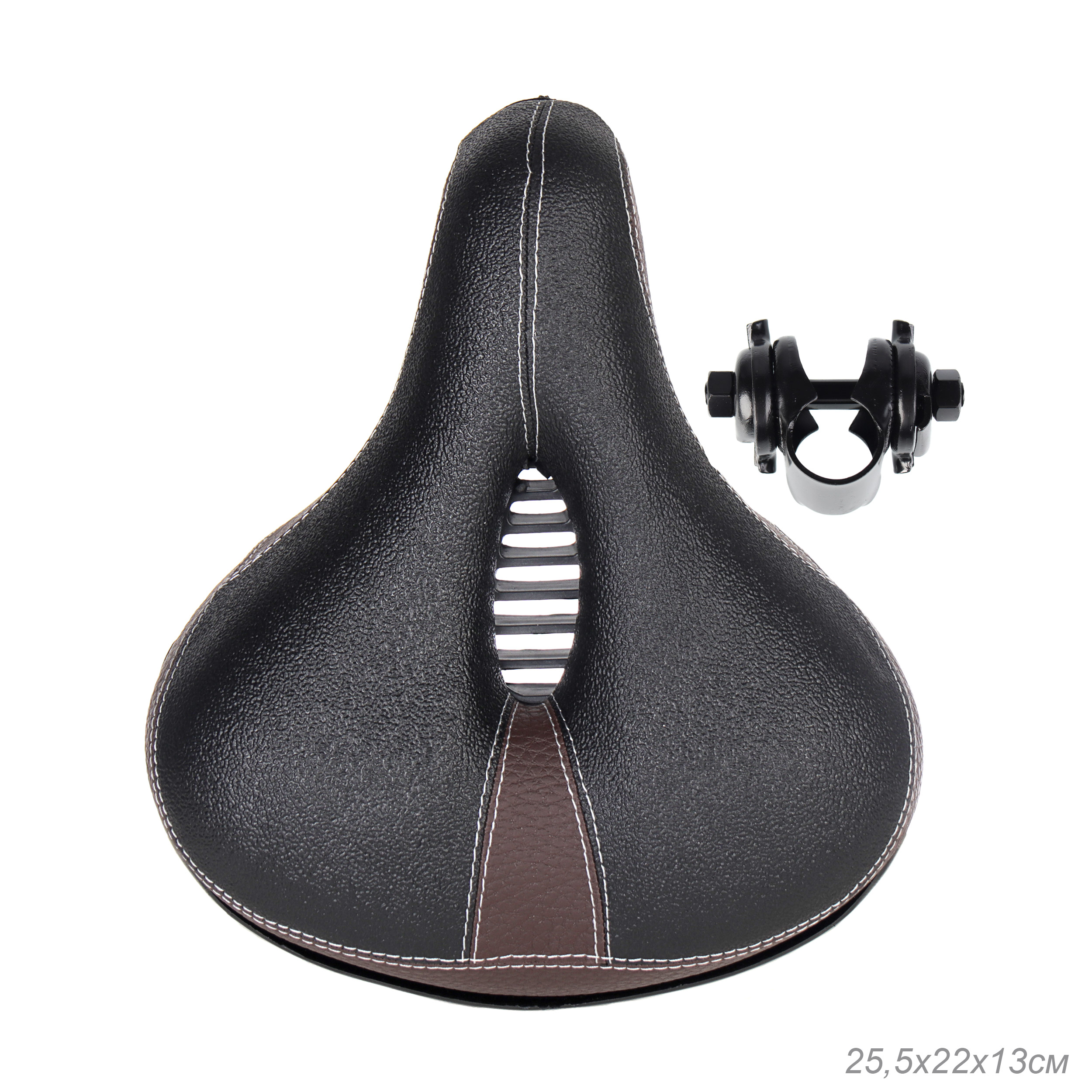 Седло для велосипеда комфортное Krypton HAY-AZ-016B, тёмно-коричневое /уп 25/