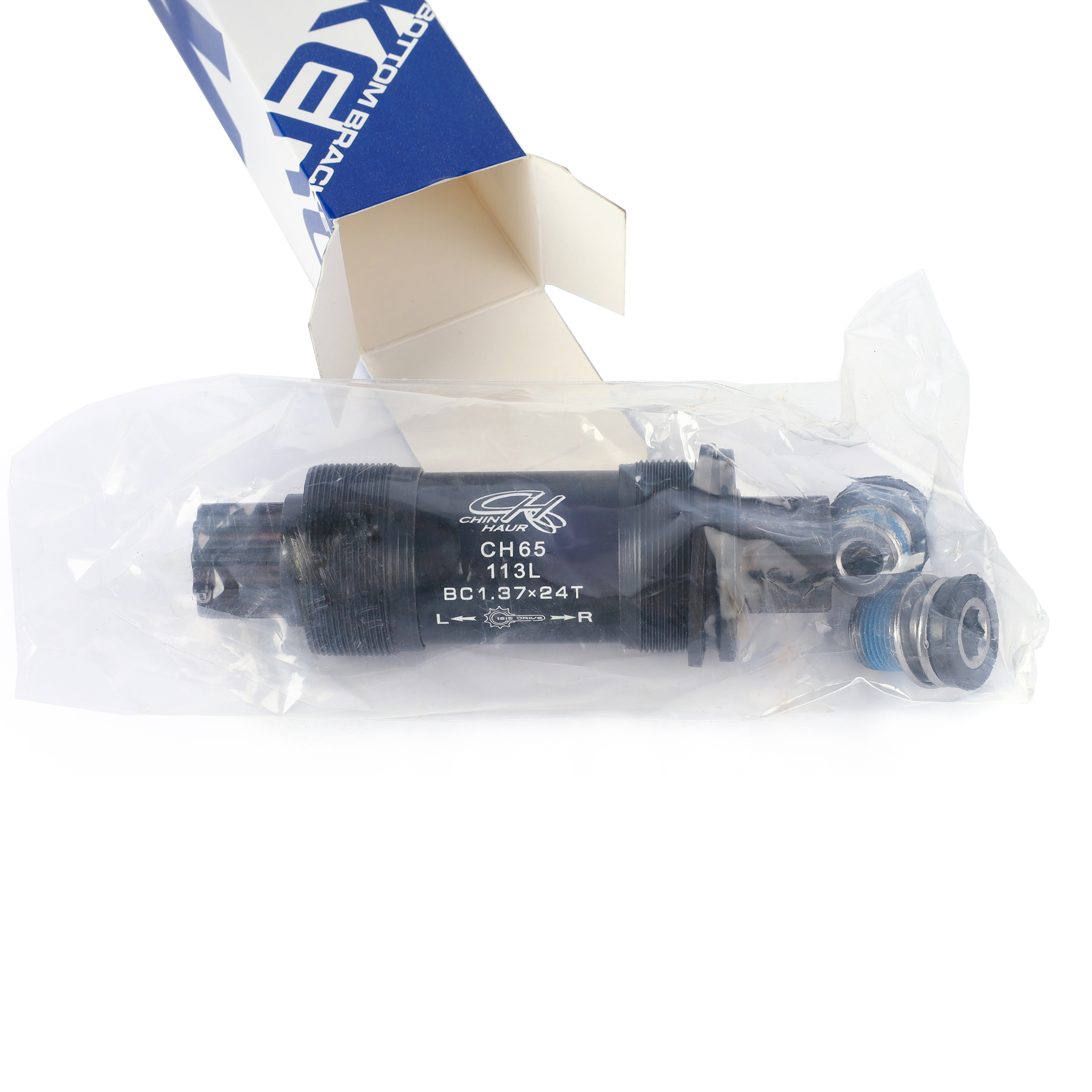 Каретка ISIS drive KENLI картриджная 68мм/113мм-10T, пром.подшипники /KL-09D/ FINISH: BLACK. CRMO./ уп50/