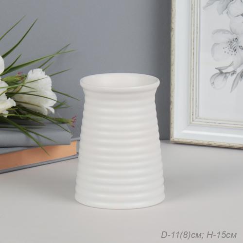 Ваза 15 см / 7761W /уп 6/36/белая
