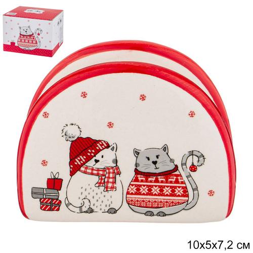Салфетница Christmas gift 10x5x7.2 см / 230-427 /уп 96/ АКЦИЯ 