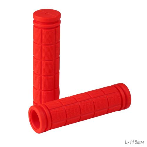 Грипсы 115 мм, "Шашечки", Материал: PVC / 2 шт / BG-CH115PVC-Red / Красный /уп 10/200/