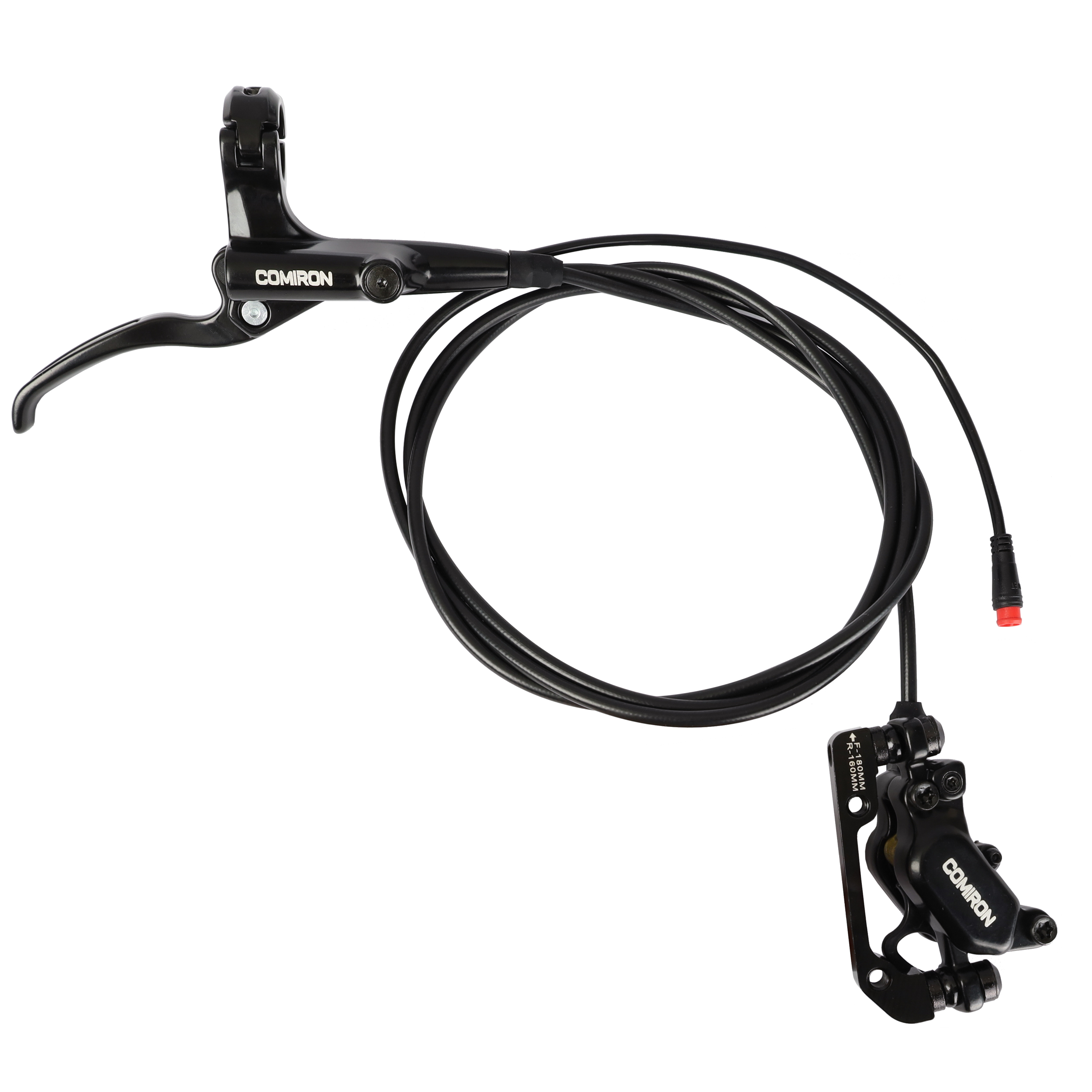 Тормозной набор дисковый гидравлический передний+задний для электробайков COMIRON HD-09E-2. 4 поршня. с ротором 160мм (TP-01E) /20/