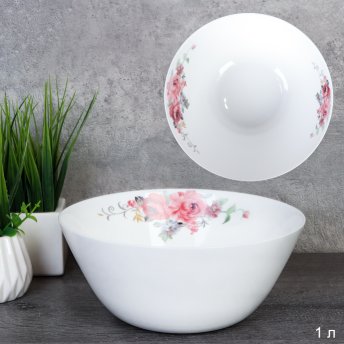 Тарелка глубокая суповая 980 мл 178 мм Дэй / LYGW70 (2024) /уп 6/48/ Розовая композиция/735550