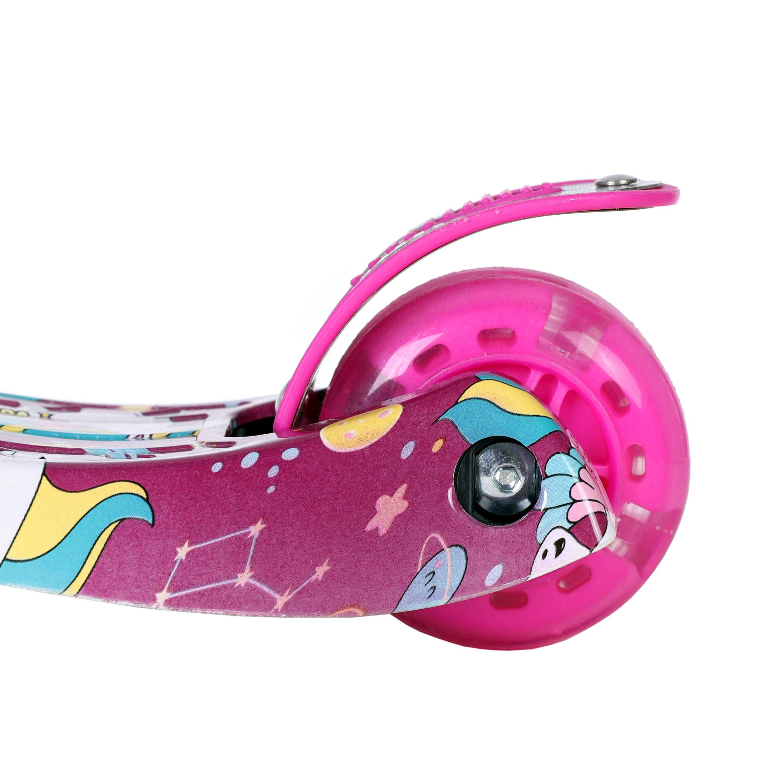 Самокат трехколесный для детей от 3-х лет Yeenot GT4108P55, нагрузка до 50кг, вес 2.3кг, светящиеся колёса PU116мм, цвет малиновый UNICORN БК/уп10