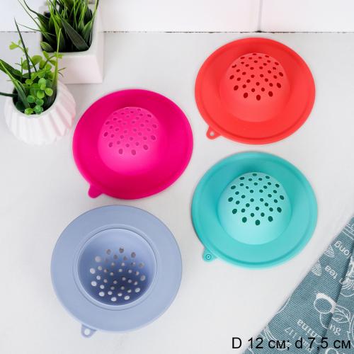 Сито для раковины ситечко 12 см силикон / MKL-077 /уп 300/