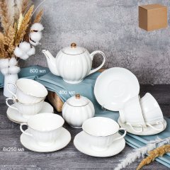 Чайный набор 14 предметов 250 мл на ножке / RS/12-FY-203005 /уп 8/ Отводка золотом