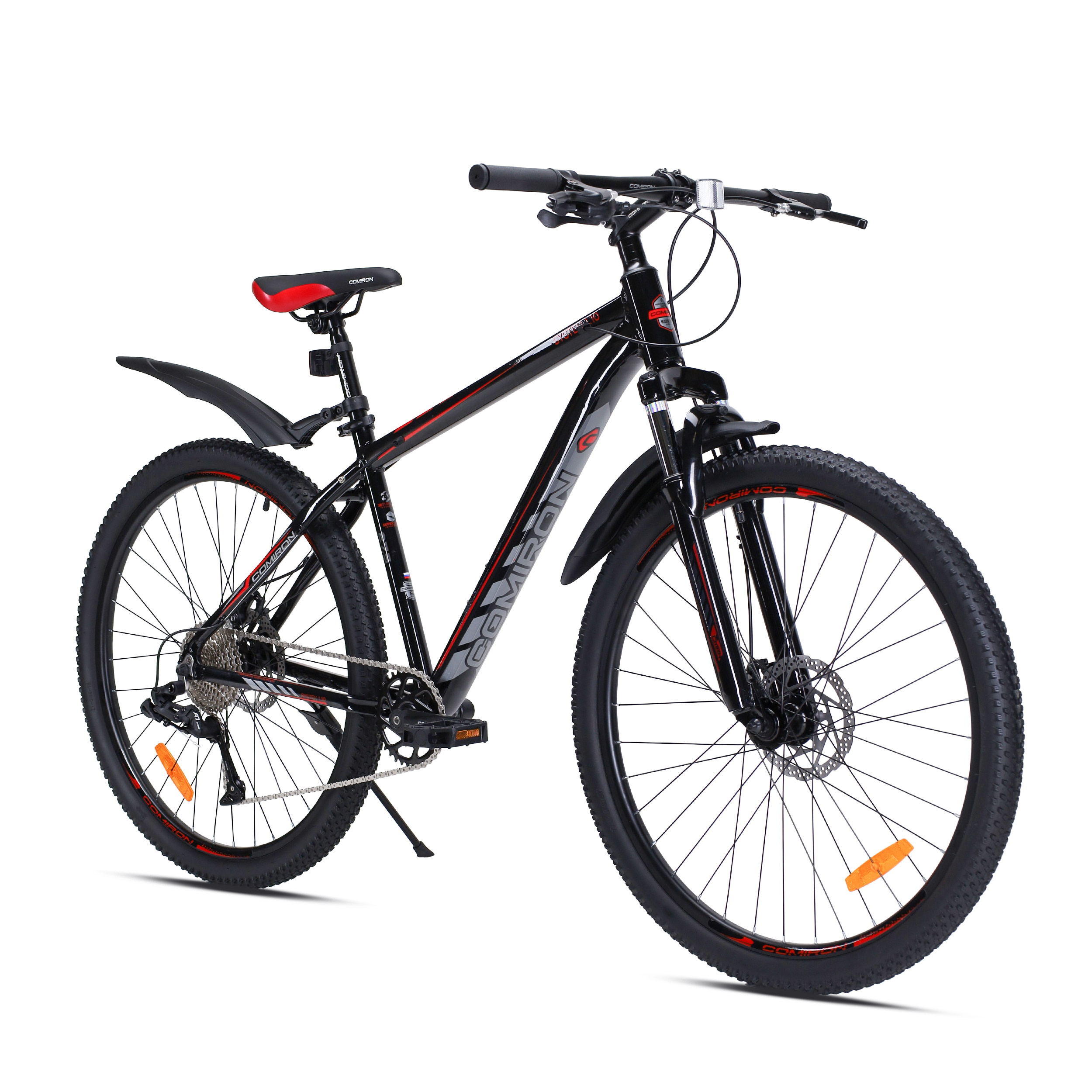 Велосипед 27,5" рама 17" 1x10sp COMIRON SYSTEM чёрный красный