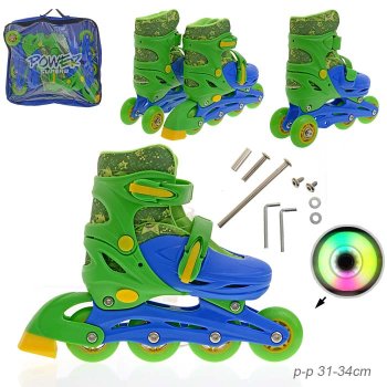 Роликовые коньки / 906 S /уп 6/ (31-34) зеленые