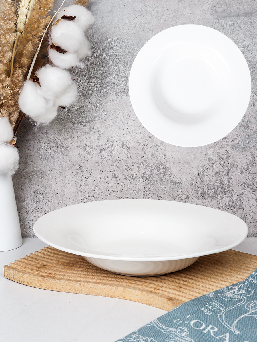 Тарелка суповая 22,5 см / RU-797 /уп 30/ белое