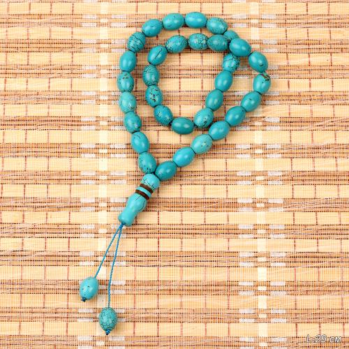 Четки мусульманские 33 бусины 12мм бирюзовые / MА58 /уп 10/600/АКЦИЯ