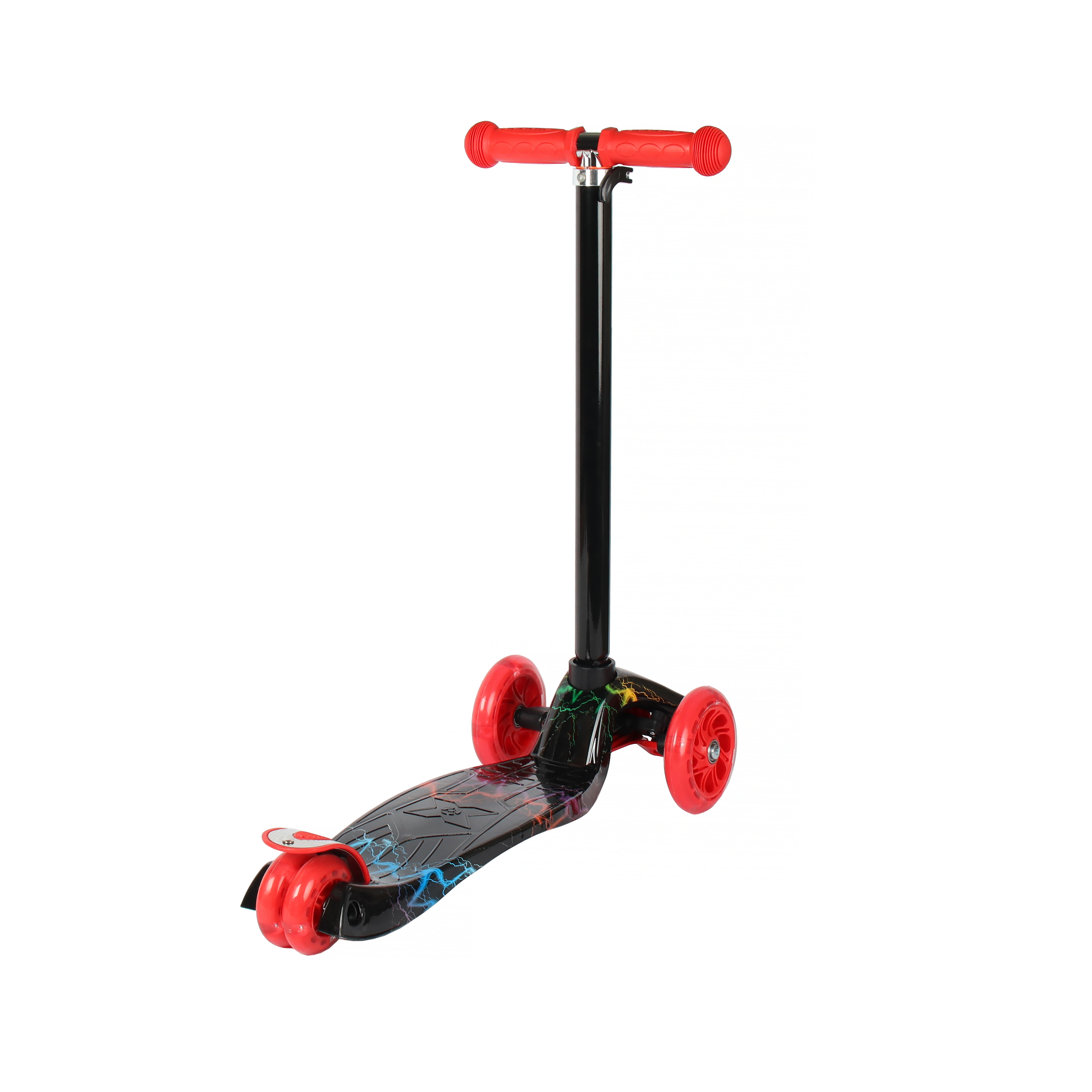 Самокат трехколесный для детей от 3-х лет Yeenot GT4108P57, нагрузка до 50кг, вес 2.3кг, светящиеся колёса PU116мм, цвет Молния ZOV БК/уп10