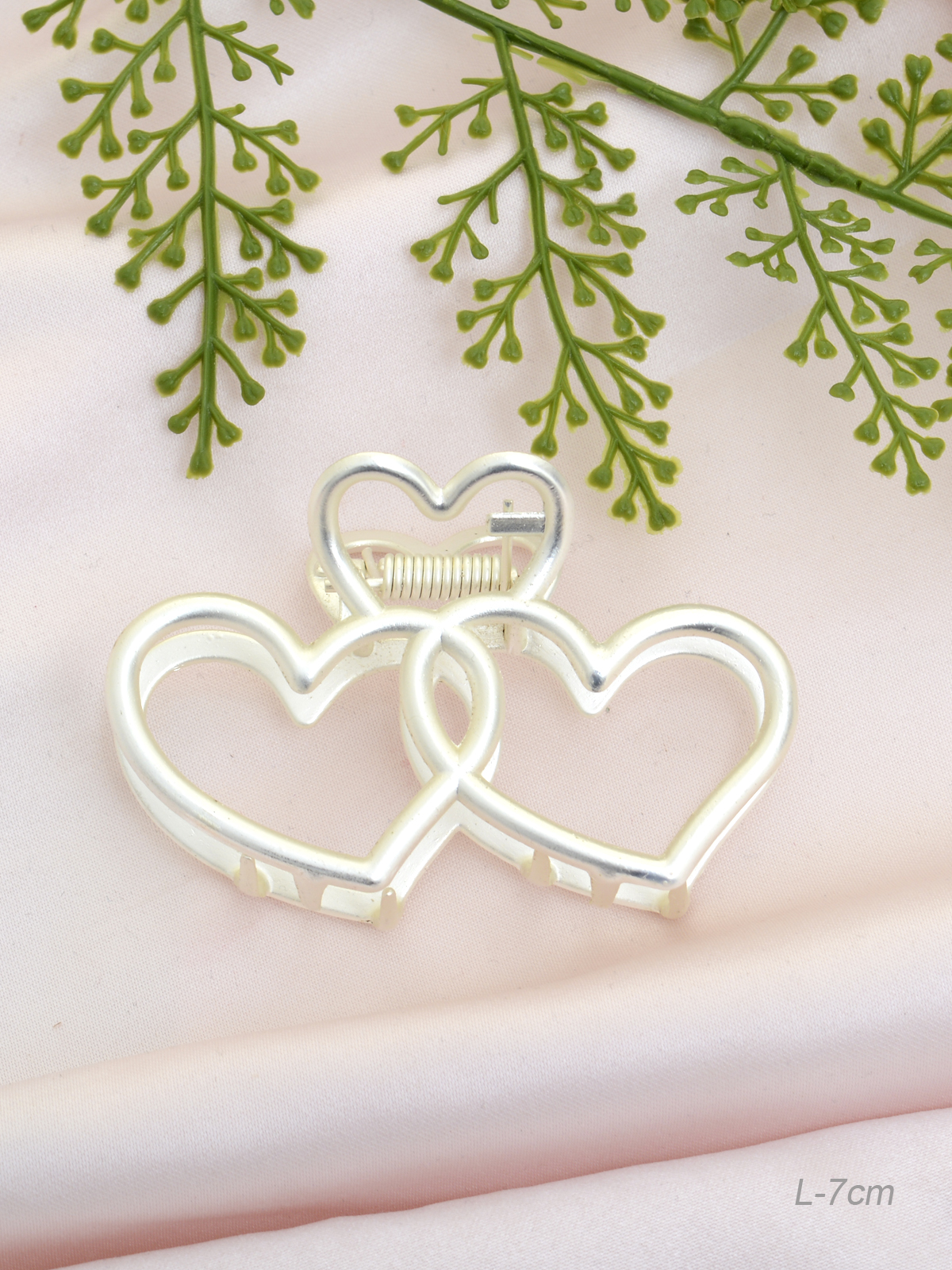 Краб для волос 7 см Сердце / GTJ-12 /уп 12/металл