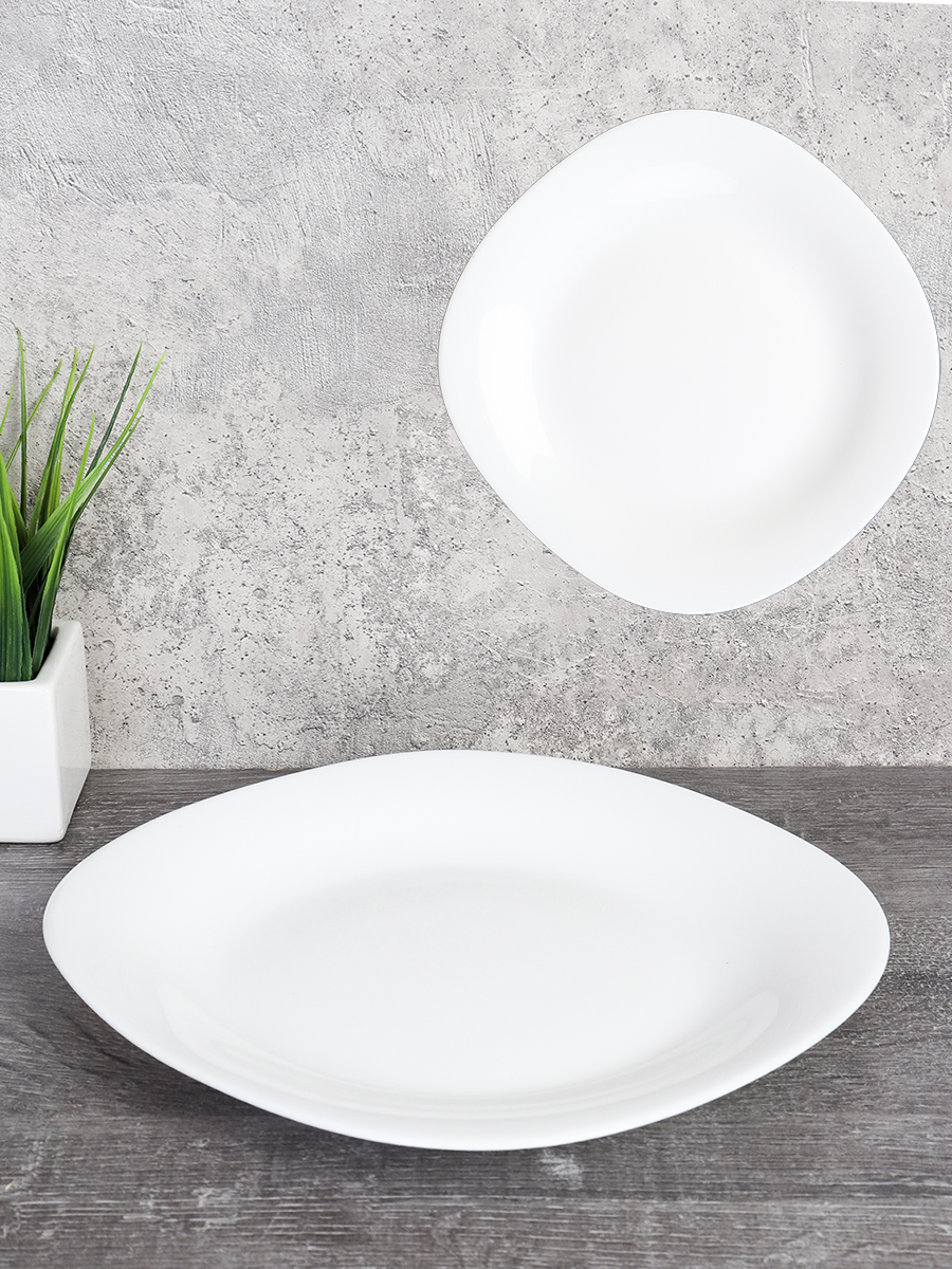 Тарелка квадратная 240 мм обеденная белая / KWH95 (white ) /уп 48/