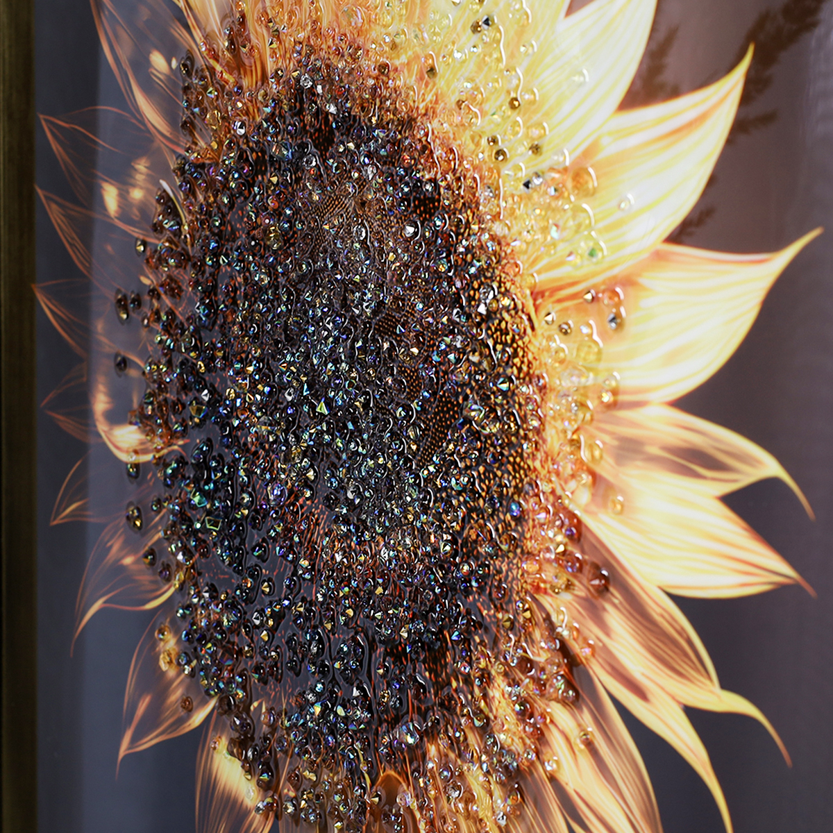 Картина 50х50 Подсолнух / GL-02 /уп 24/стразы