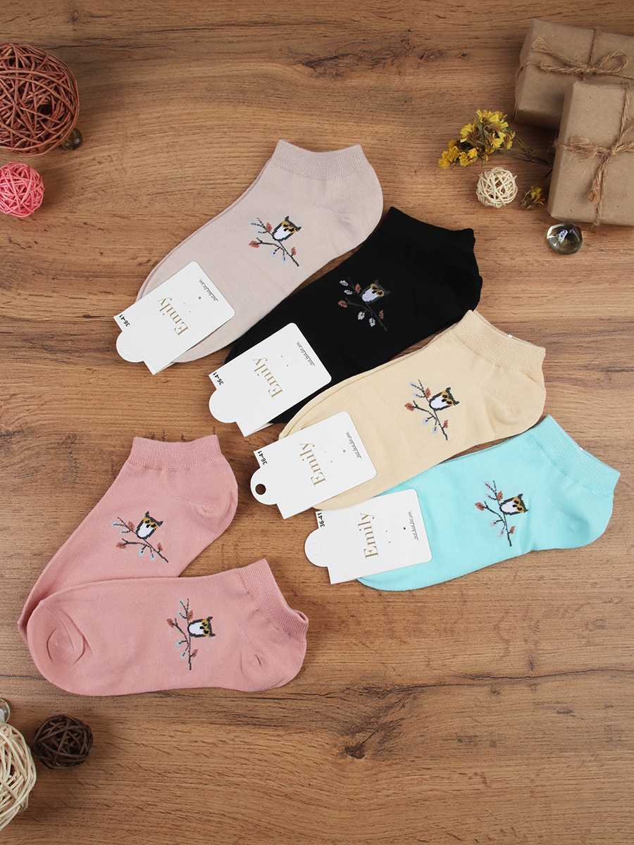 Носки р. 35-40 Птичка короткие / L803 /уп 10/500/1200/ ОДНА ПАРА/ МАРКА