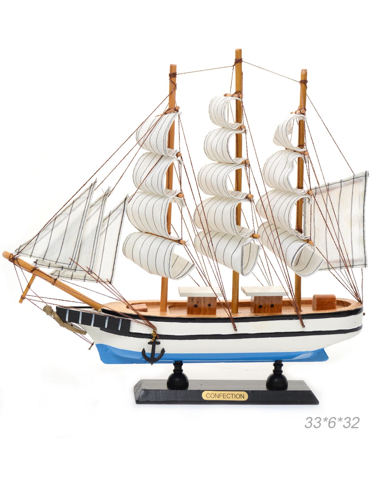 Макет парусного корабля 33х6х32 см / 5009G /уп 18/