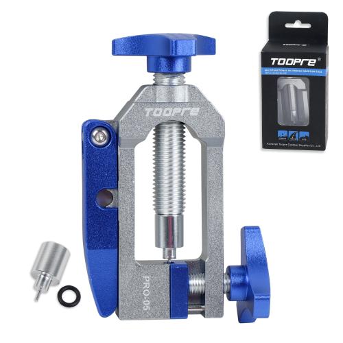 Набор инструмента для резки гидролиний и запрессовки оливок TOOPRE PRO-05 с ножом, корпус CNC алюминий, в коробке. синий /уп 50/
