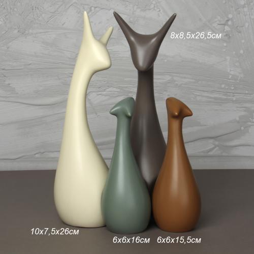 Статуэтка Кошка набор 4 штуки / JIN-02 /уп 18/