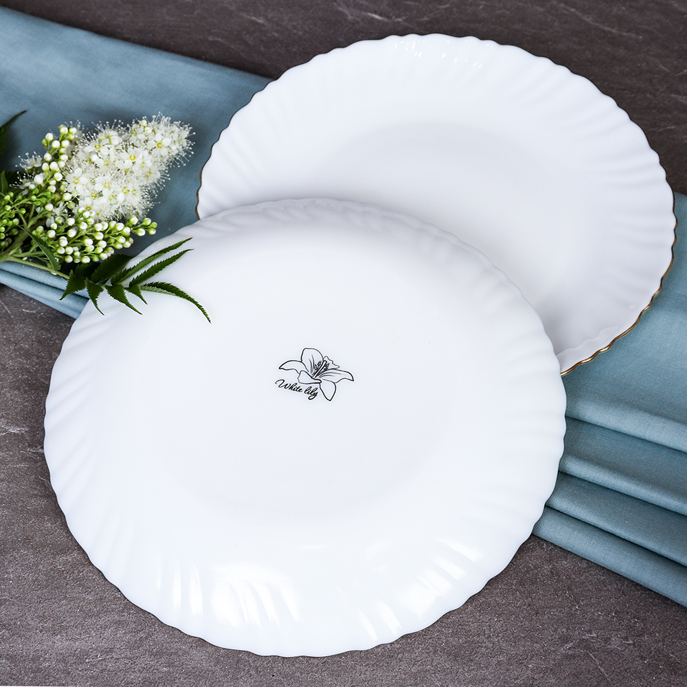 Столовый набор 19 предметов ЗОЛОТО Классика 19 758578 (БЕЛЫЙ С ЗОЛОТОМ) (уп 2) Цв к