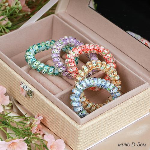 Резинка-пружинка для волос 50 см / QQ67-15 /уп 200/микс