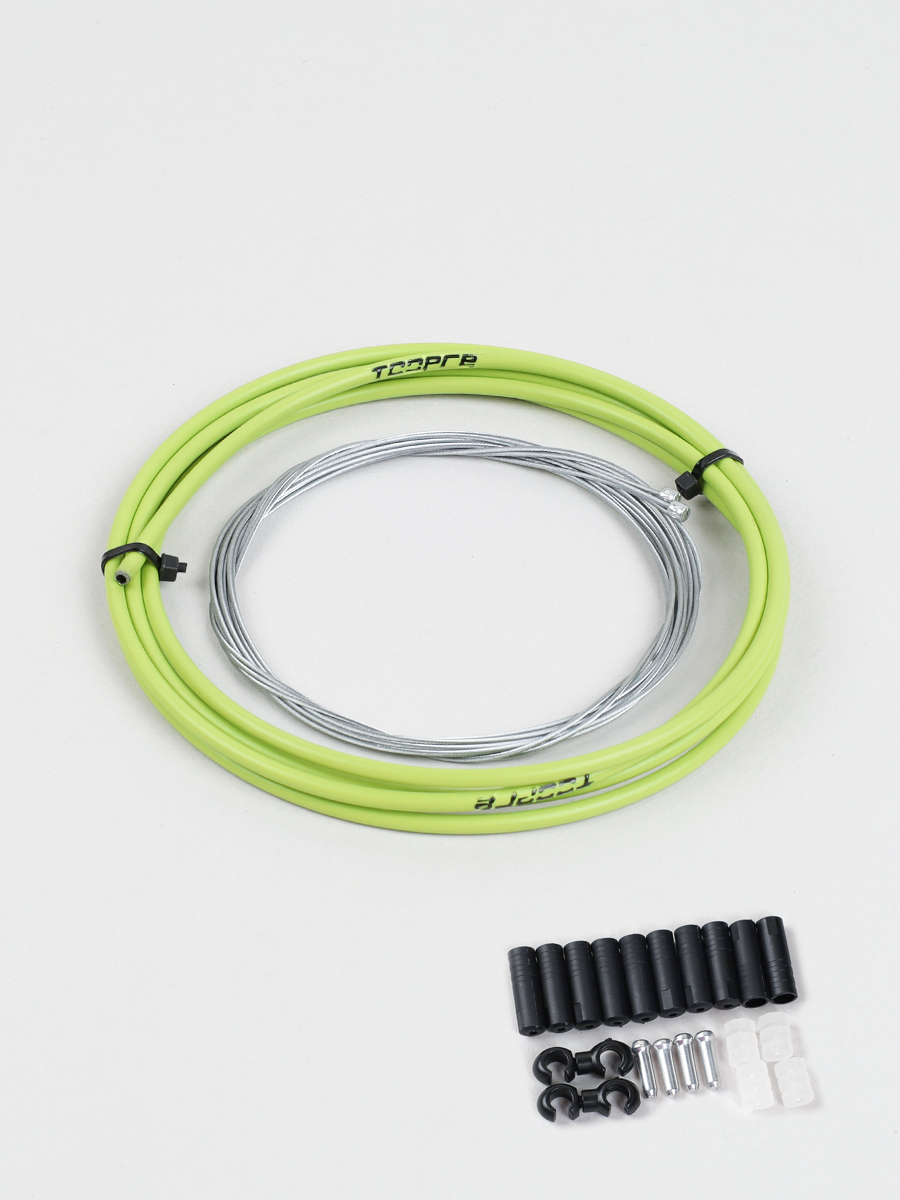 Комплект оплетки и тросов велосипеда на переключение. 1 Оплетка/2 троса/наконечники/зажимы. TOOPRE SCS-001. желтый /уп 100/