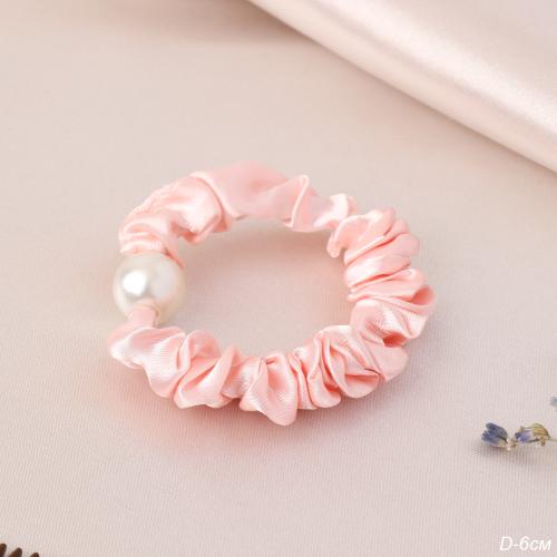 Резинка для волос 6 см / NSAL-20R /уп 100/жемчуг шелк