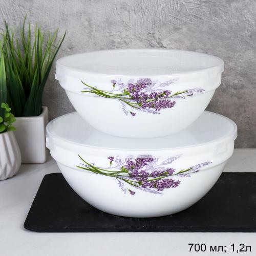 Салатник с крышкой 2 предмета / GRAY-SW2A (7131-3) /уп 18/ Букет лаванды