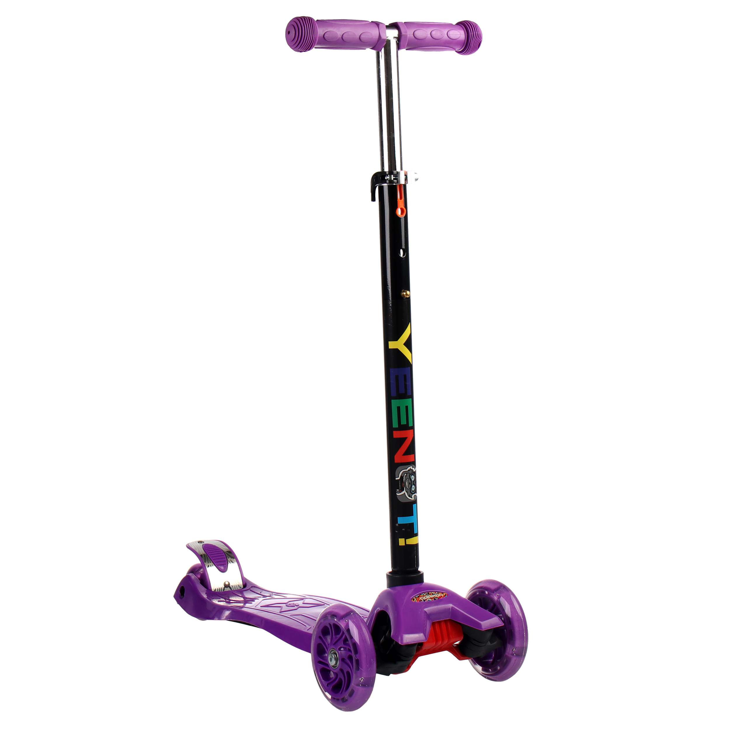 Самокат трехколесный от 3-х лет Yeenot Kids GT4108, до 50кг, вес 2.3кг, свет. колёса PU 116мм ABEC7, фиолетовый, БК/уп10/ АКЦИЯ!