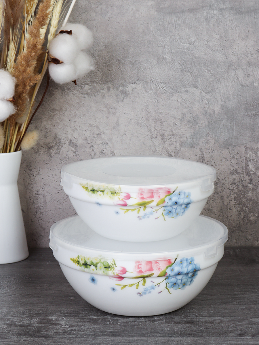 Салатник с крышкой 2 предмета / GRAY-SW2A (7365) /уп 18/ 