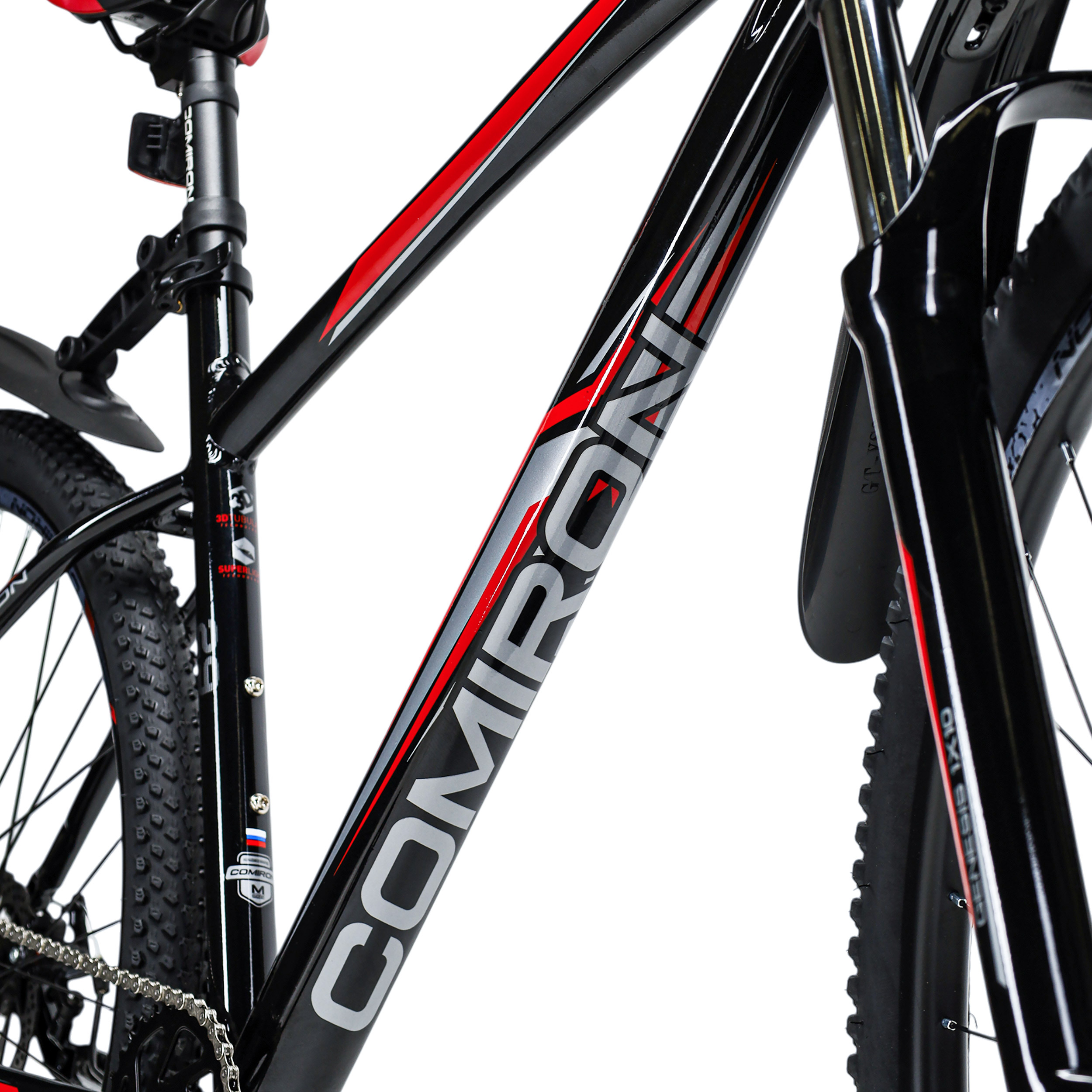 Велосипед 29" рама 19" 1x10sp 11-42T COMIRON GENESIS чёрный красный