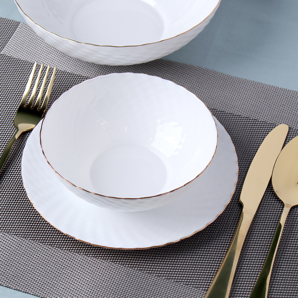 Столовый набор 13 предметов ЗОЛОТО фактурный  WV13AT 75685(WHITE GOLD) (уп 4)