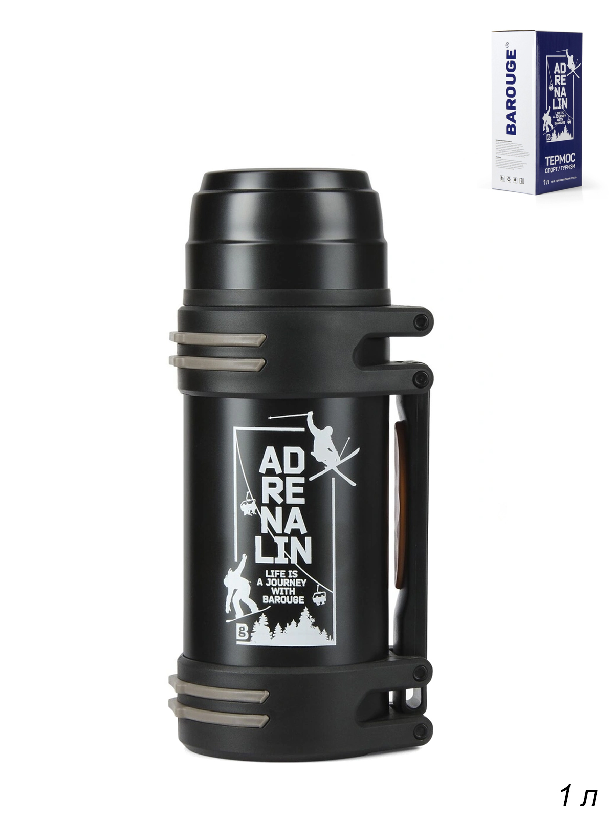 Термос Adrenalin 1000 мл Черный / BT-417F /уп 1/ 
