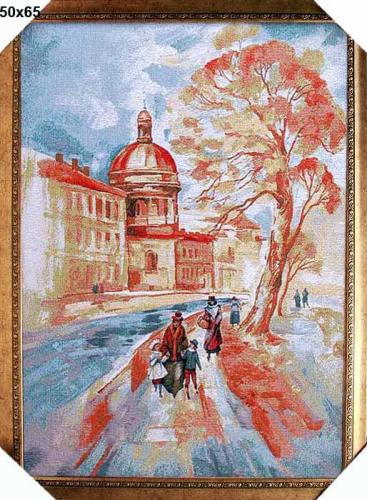 Картина гобелен 48х63 Бульвар Вдоль по набережной / KS4020-1 / иваново