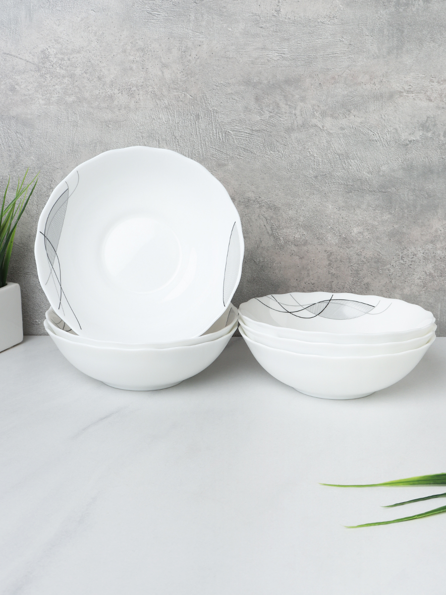 Набор суповых тарелок 6 штук 450 мл 152 мм / HW60 (2029) /уп 12/ Абстракция Волны