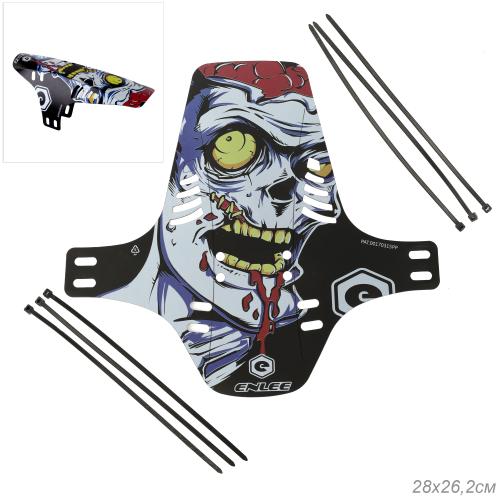 Крыло велосипеда универсальное MTB COMIRON переднее/заднее, брызговик на вилку. 28*26.5см. Zombie /уп250/