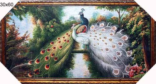 Картина гобелен 30x60 Павлины / D317 /404-1159-26 /