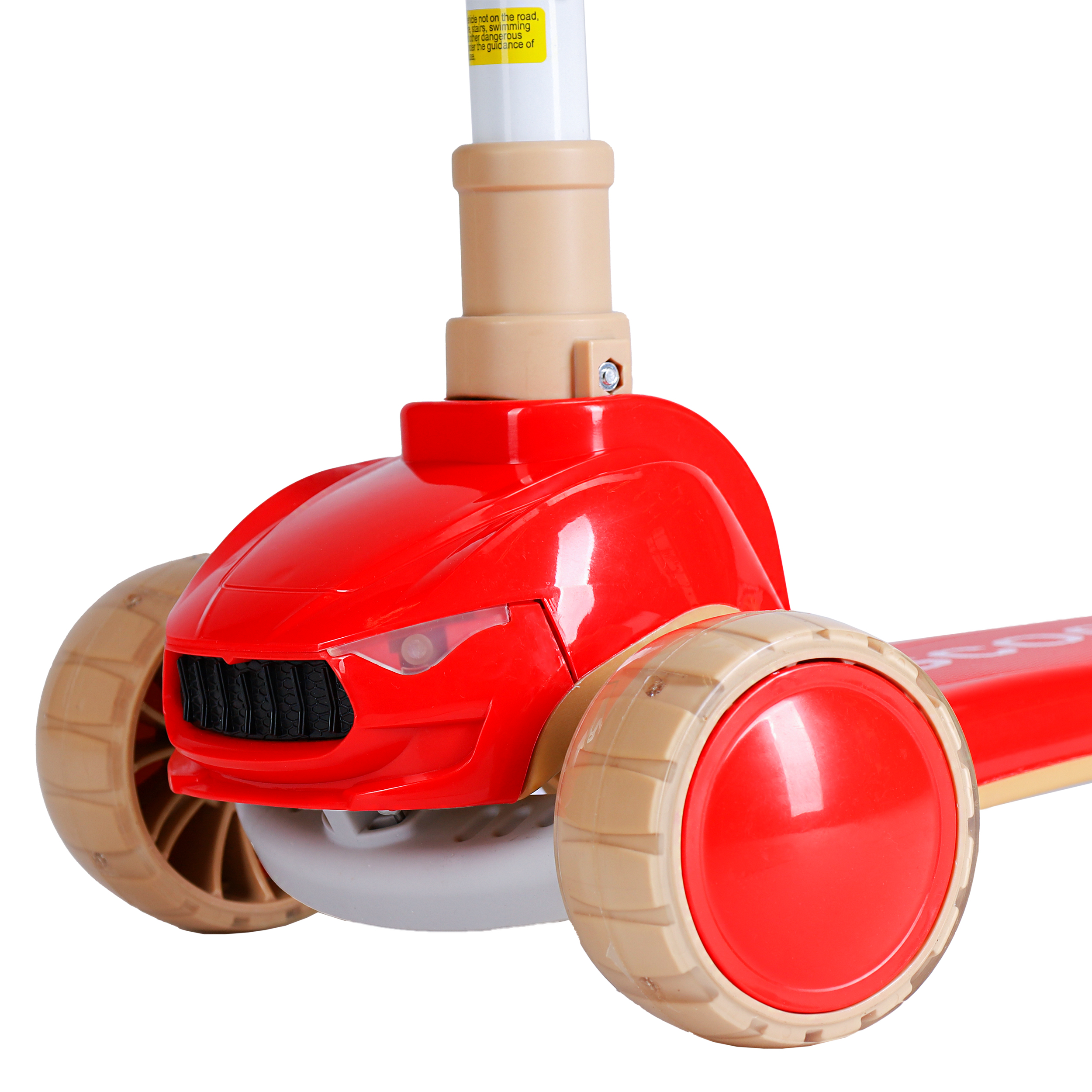 Самокат 3-х колесный SCOOTER Super car / ZR-758 /уп 8/ красный металлик