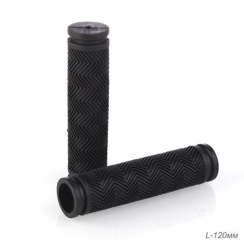 Грипсы 120 мм. "Ёлочка". Материал: PVC / 2 шт / BG-CHT115PVC / Цвет черный /уп 10/200/