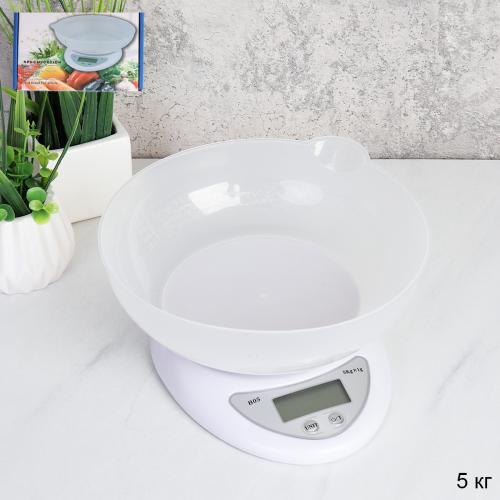 Весы кухонные электронные 5 кг с чашей 800 мл / VCH5 /уп 40/ без батареек