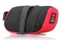 Сумка велосипедная подседельная BICYCLE SOUL, отделение на молнии, крепление velcro, чёрно-красная, 0.6 лт.,15х7х7см. /уп 50