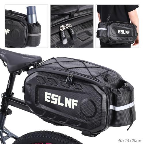 Сумка велосипедная на багажник ESLNF, жёсткий EVA Hard Shell корпус водонепроницаемый, с дополнительным отсеком для бутылки /уп 8/