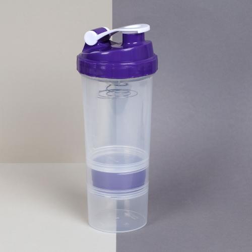 Бутылка/Шейкер СПАЙДЕР SHS-500 бело-синяя, для спортивного питания 500ML