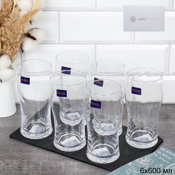 Бокал пивной 6 штук 600 мл / DMC022 /уп 8/
