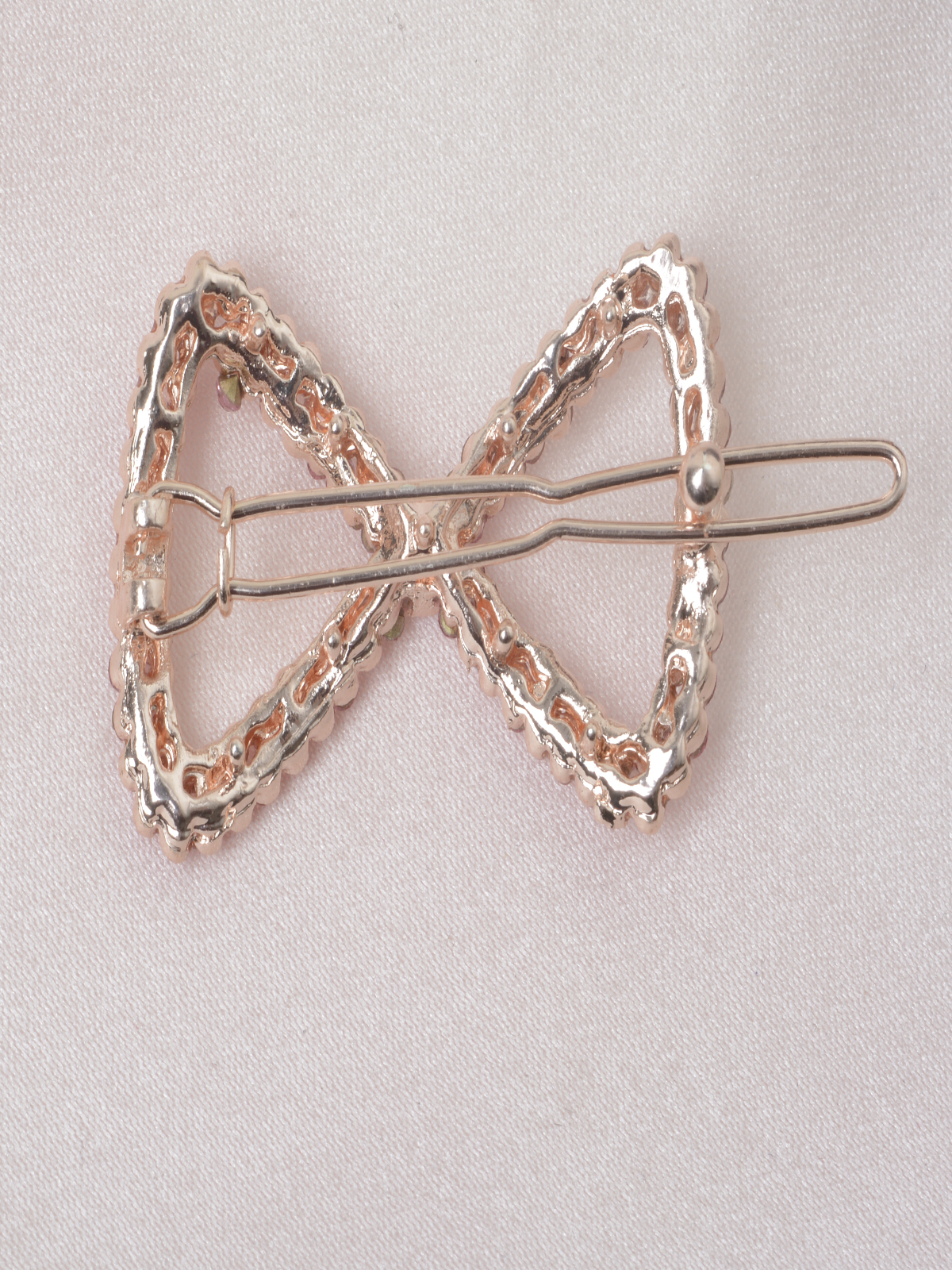 Заколка-зажим для волос 5 см Бант / GTN-10 /уп 12/стразы