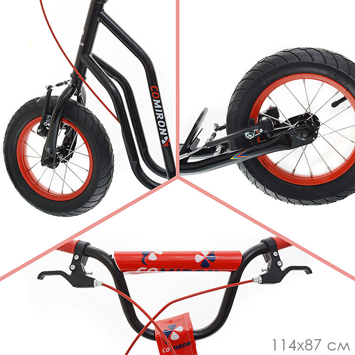 Самокат внедорожный 12" COMIRON GRAVEL GTS01 черный /уп 1 /